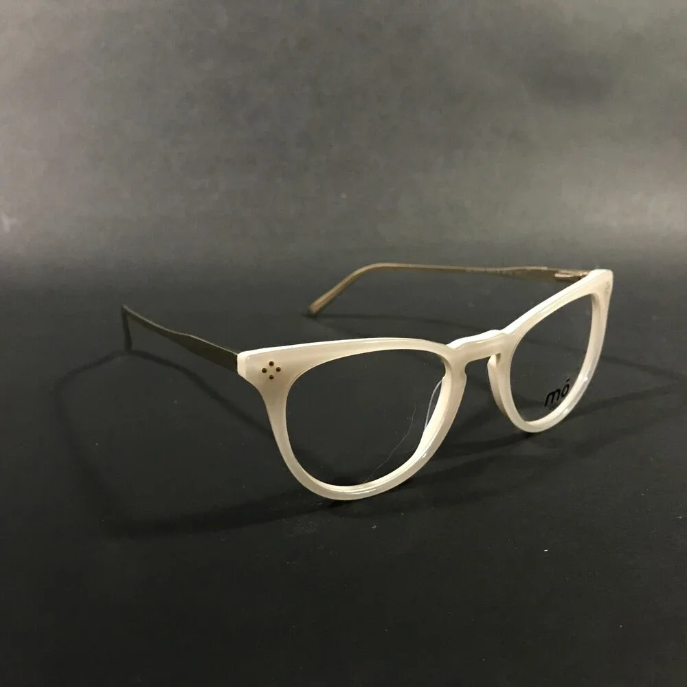 MO Eyewear Eyeglasses Frames MO MOVE 394A B Gold Ivory Round Cat Eye 49-19-140